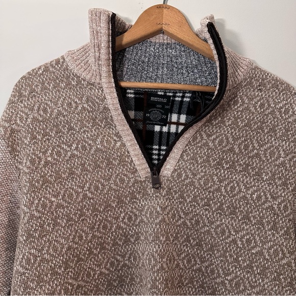 BUFFALO David Bitton Men’s Combo Jute Fleece Lined 3/4 Zip Sweater Size XL - Picture 2 of 15